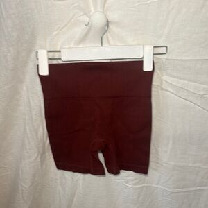 Burgundy High-Waisted Shorts